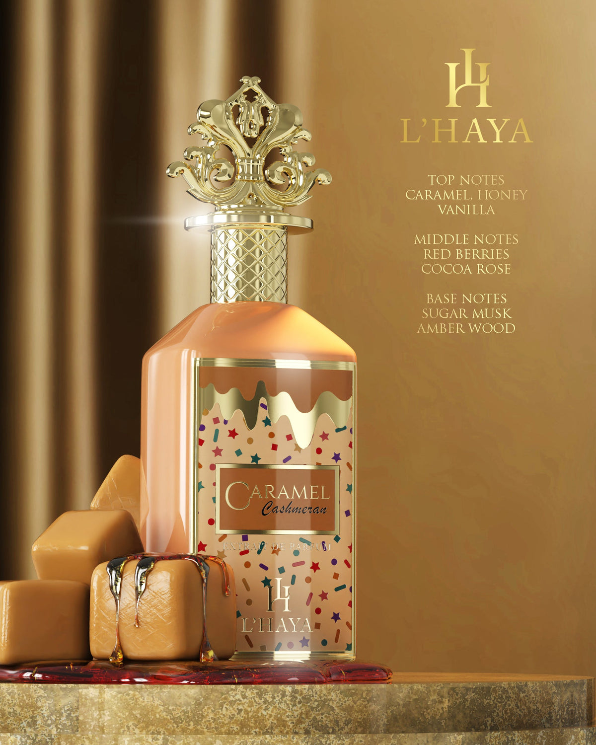 Caramel Cashmeran L'Haya perfume árabe original en El Salvador