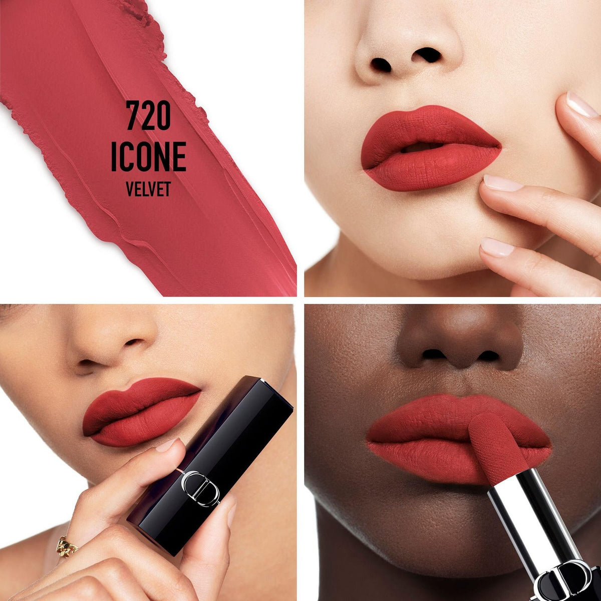 Rouge Dior 720 Icône velvet aplicado en labios