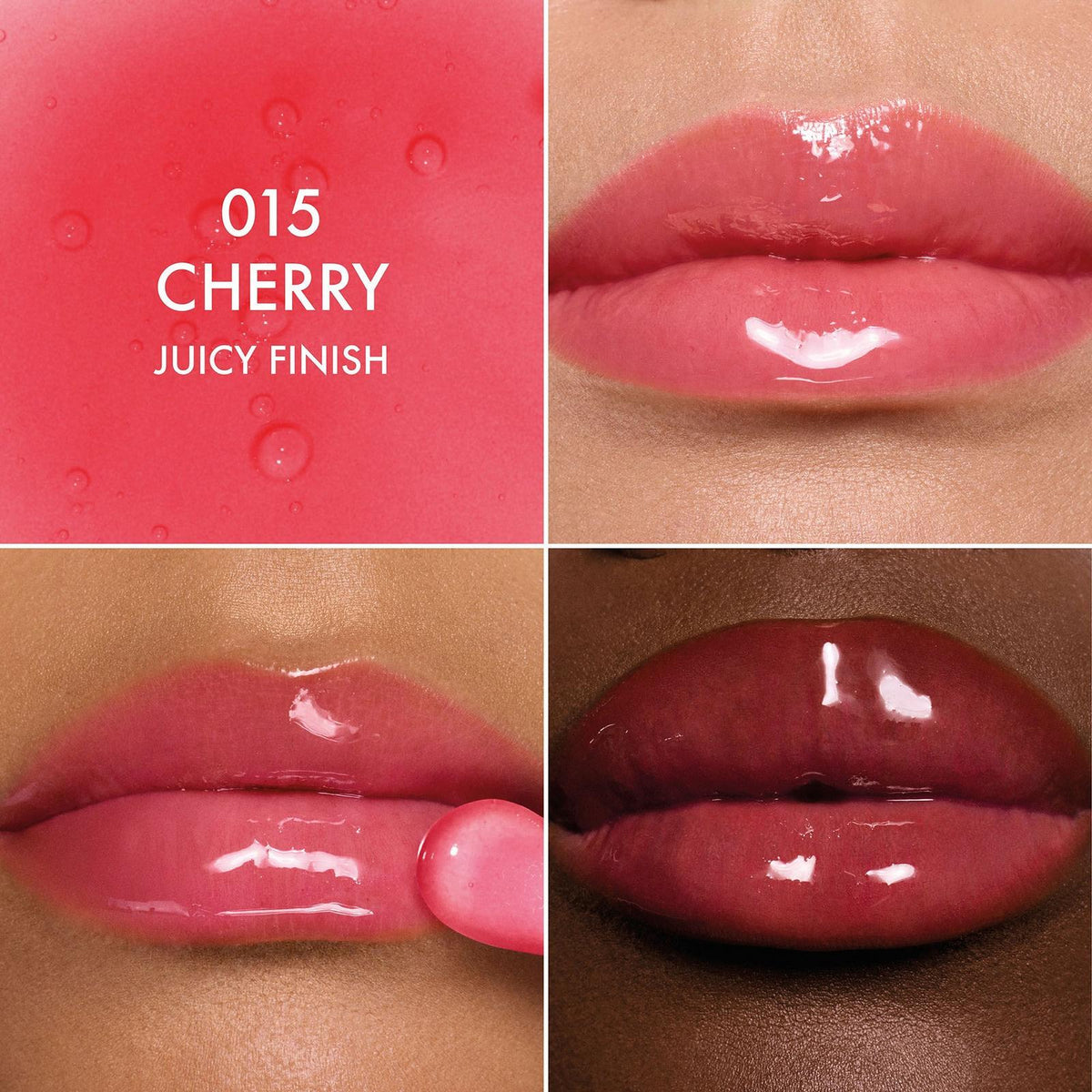 Acabado juicy del Dior Lip Glow Oil 015 Cherry