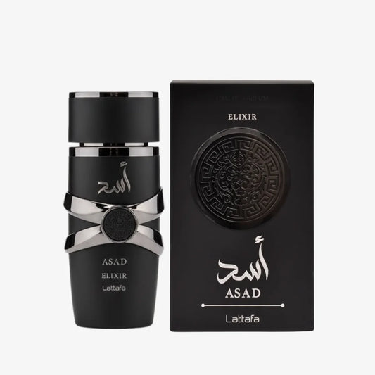 Asad Elixir Lattafa Eau de Parfum - perfume masculino amaderado intenso
