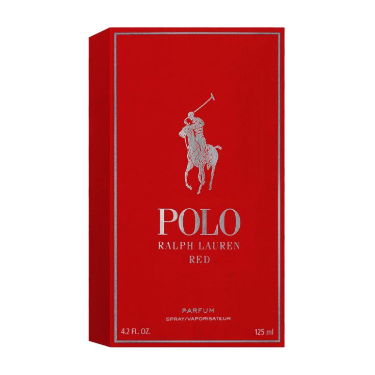 Polo Red Parfum Ralph Lauren frasco de perfume rojo vista frontal