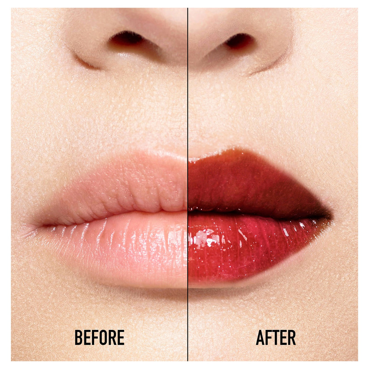 Antes y después con Dior Addict Lip Maximizer 028 Dior 8 Intense